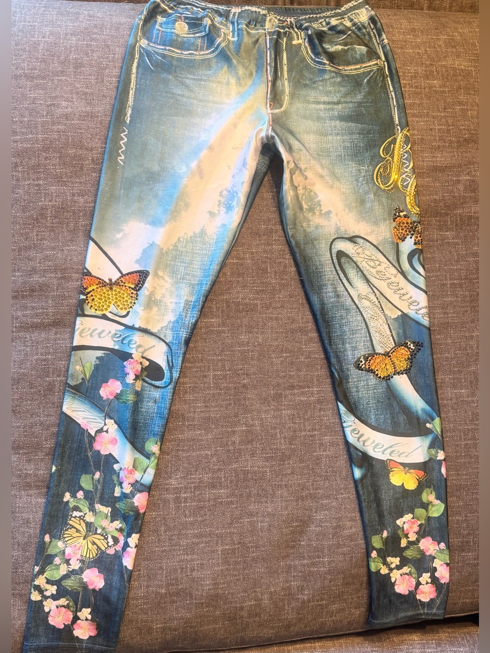 Women's Bejeweled 
SUSAN FIXEL BLUE
Leggings